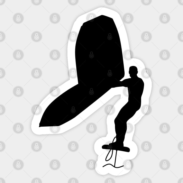 Wing surfer wing surfing with foil wing Sticker by der-berliner